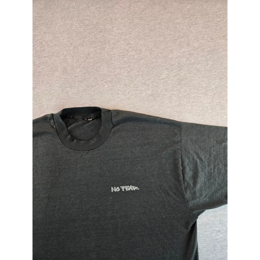 No Fear Graphic T-Shirt‎ Mens XL Faded Black Vintage 90s Single Stitch Logo